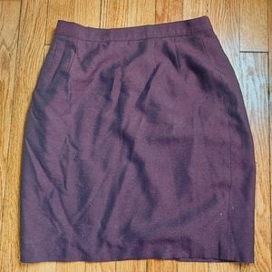 Womens Burgundy Midi Skirt, Size 4